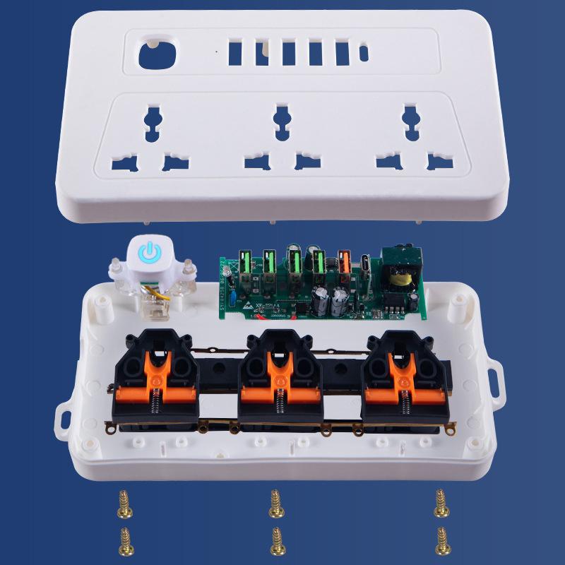 Универсальный удлинитель с 2/3 розетками и зарядным устройством на 6 портов USB, кнопка переключения удлинителя, удлинитель 2M/3M, розетка для удлинителя EU UK Us