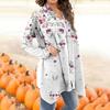 Женская модная повседневная куртка-кардиган средней длины с цветочным принтом, пальто