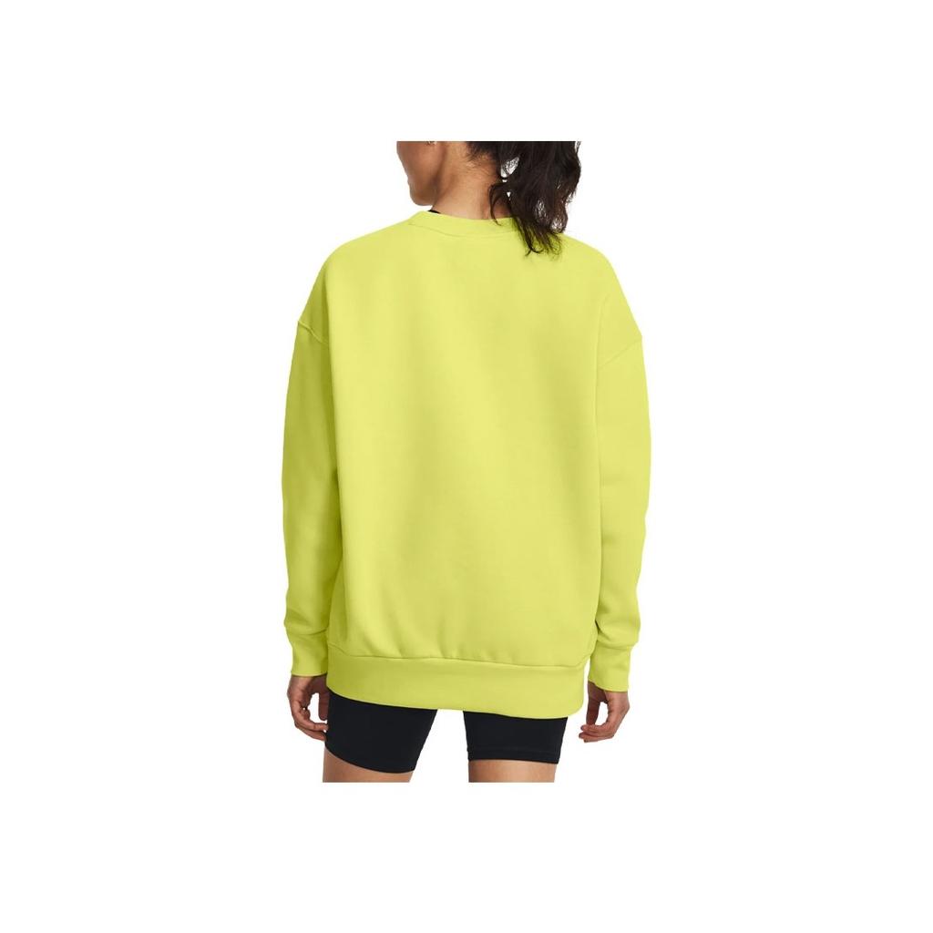 Under Armour Женская толстовка Essential Solid Color Loose Fit с круглым вырезом и длинными рукавами, цвет лайм-зеленый 1379475-743