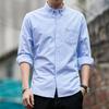 Мужская рубашка из чистого хлопка с длинным рукавом, новая весенняя ткань Оксфорд, однотонная, деловая, повседневная, хлопковая рубашка для мужчин