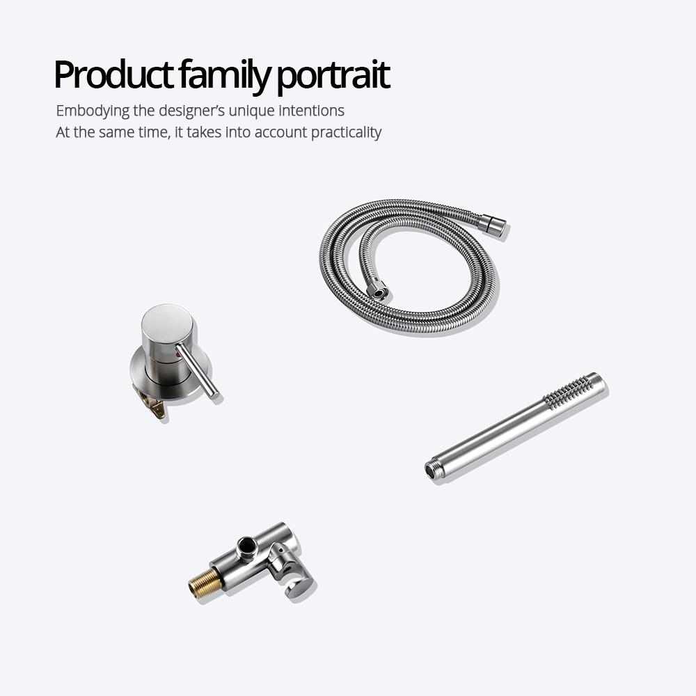 Ручная душевая система для ванной комнаты, матовый золотой смеситель для ванны с горячей и холодной водой, одна ручка и держатель для душа, отдельный набор кранов