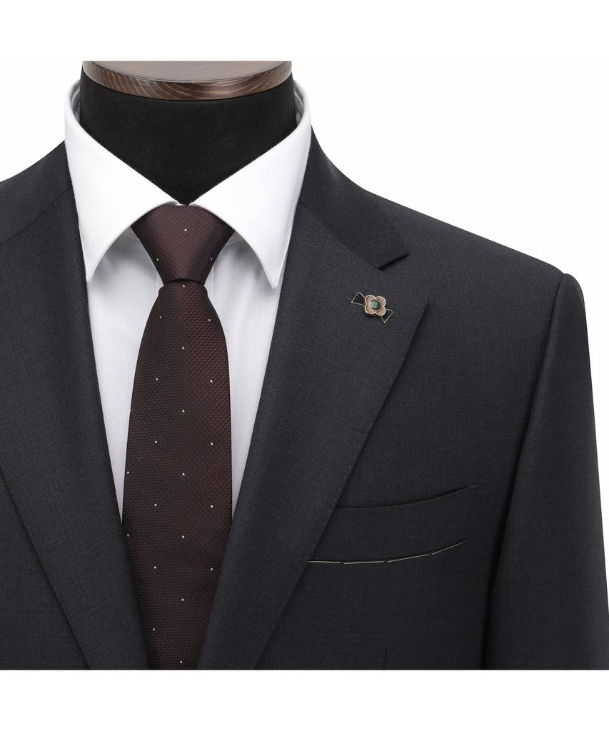BRENTWOOD [Selection] 100% Wool Classic Suit - Dark Blue Brfba26521Bud
