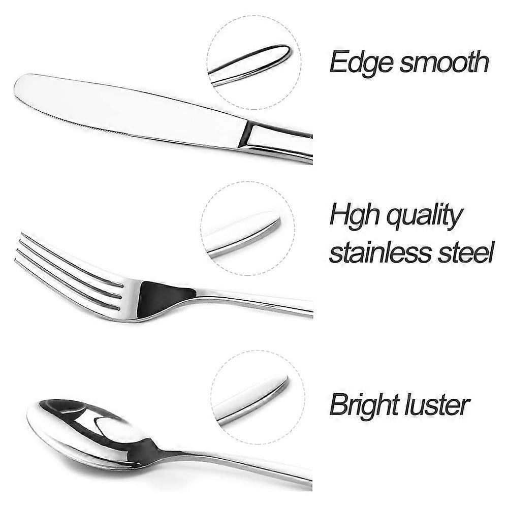 24 Piece Flatware Set Stainless Steel Cutlery with Knife Fork Spoon Teaspoon Dinnerware Cutlery Set with Gift Box