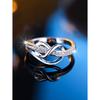 Minimalist and unique design, featuring an infinity knot and diamond accents, for women Fashion 8 Interwoven and twisted ring
