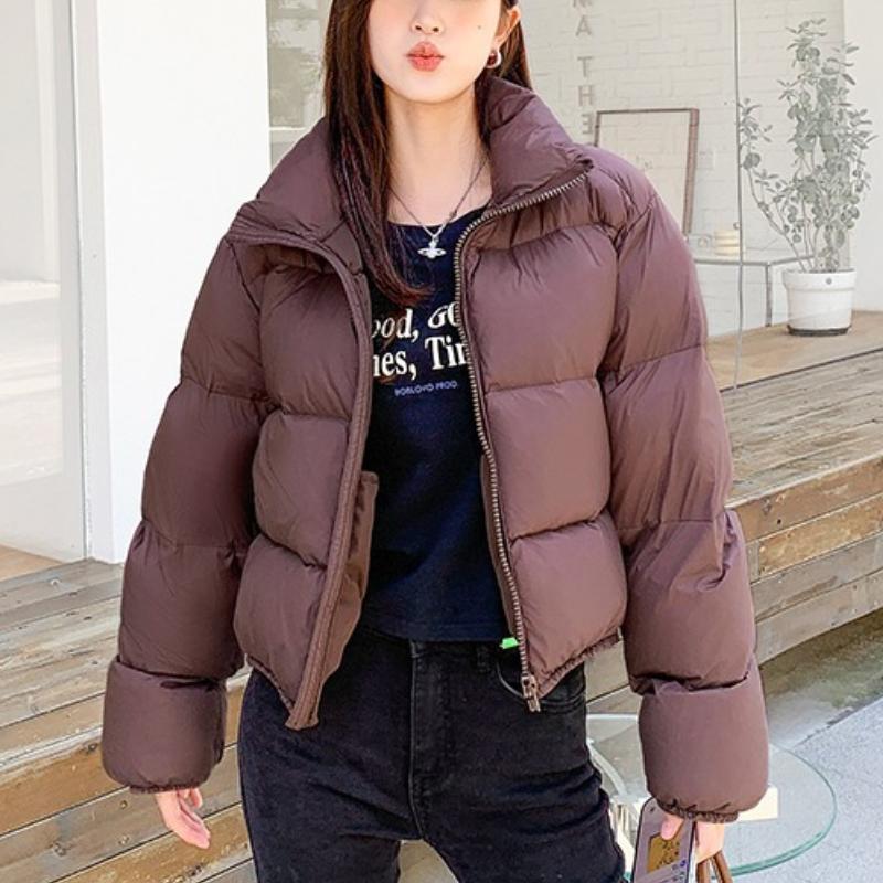 Winter Warm New Parkas Women Y2K Fashion Streetwear Loose Thick Crop Down Cotton Jacket Chic Female Brown Coats Outwears