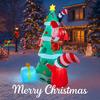 6.89FT Inflatable Toy Christmas Tree Decoration Set Santa Penguin Gift Box Xmas Yard Supplie LED Xmas Home Ornament Festive Gift