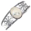 White Solar Quartz Gemstone Jewelry Cuff Bracelets 7''Adjustable