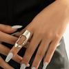 Jewelry Sweet Cool Alloy Flexible Joint Ring Female Hollow Geometry Retro Hip Hop Handmade