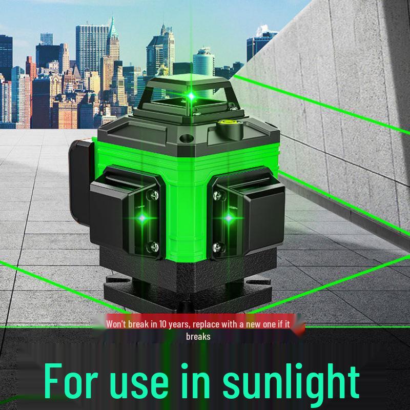 16-Line High-Precision Integrated Laser Level with Infrared & Green Light for Wall & Floor