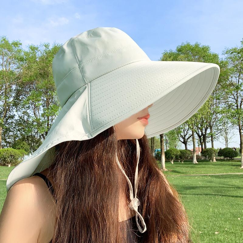 Wide Brim Sun Hat For Women Summer Uv Protection Neck Covering Stylish Design