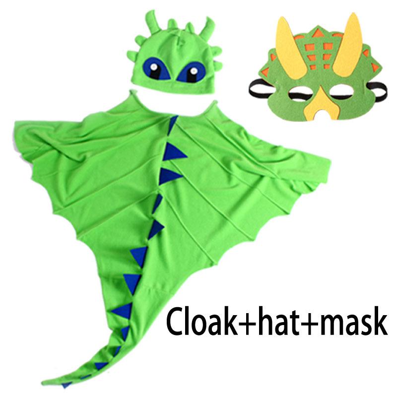 Toothless Dragon Dinosaur Cosplay Costume Set Cloak With Mask For Unisex Halloween Party Fancy Dress Dinosaur Role Play Prop