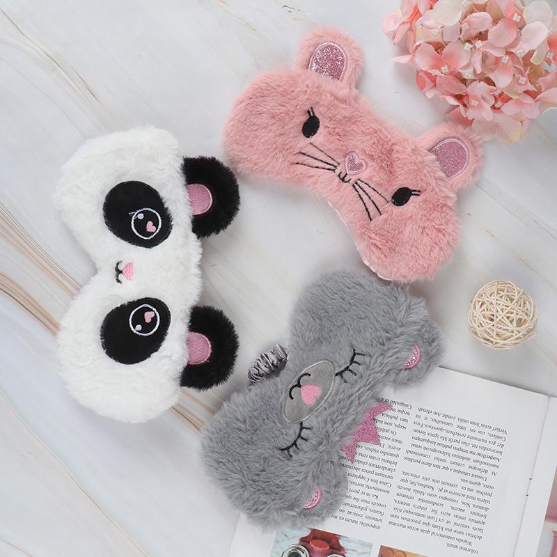 Женская плюшевая маска для глаз с белой пандой, повязка на глаза, повязка на глаза, маска для сна, подарок