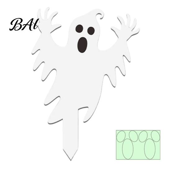 Reusable Garden Art Halloween Ghost Stake, Spooky Glow-in-The-Dark Yard Sign, Pumpkin Villa Lawn Accents Scarecrow Acrylic Decoration for Pathway