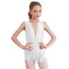 Kids Girls Shiny Figure Skating Sleeveless Leotard Rhythmic Gymnastics Fringed Bodysuit