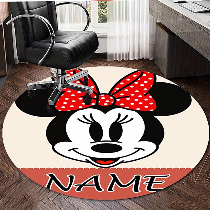 Personalized M-Minnie Round Chair Office Rug - Perfect for Mat, Office Chair & More - Ideal Gift for Birthdays and Holidays
