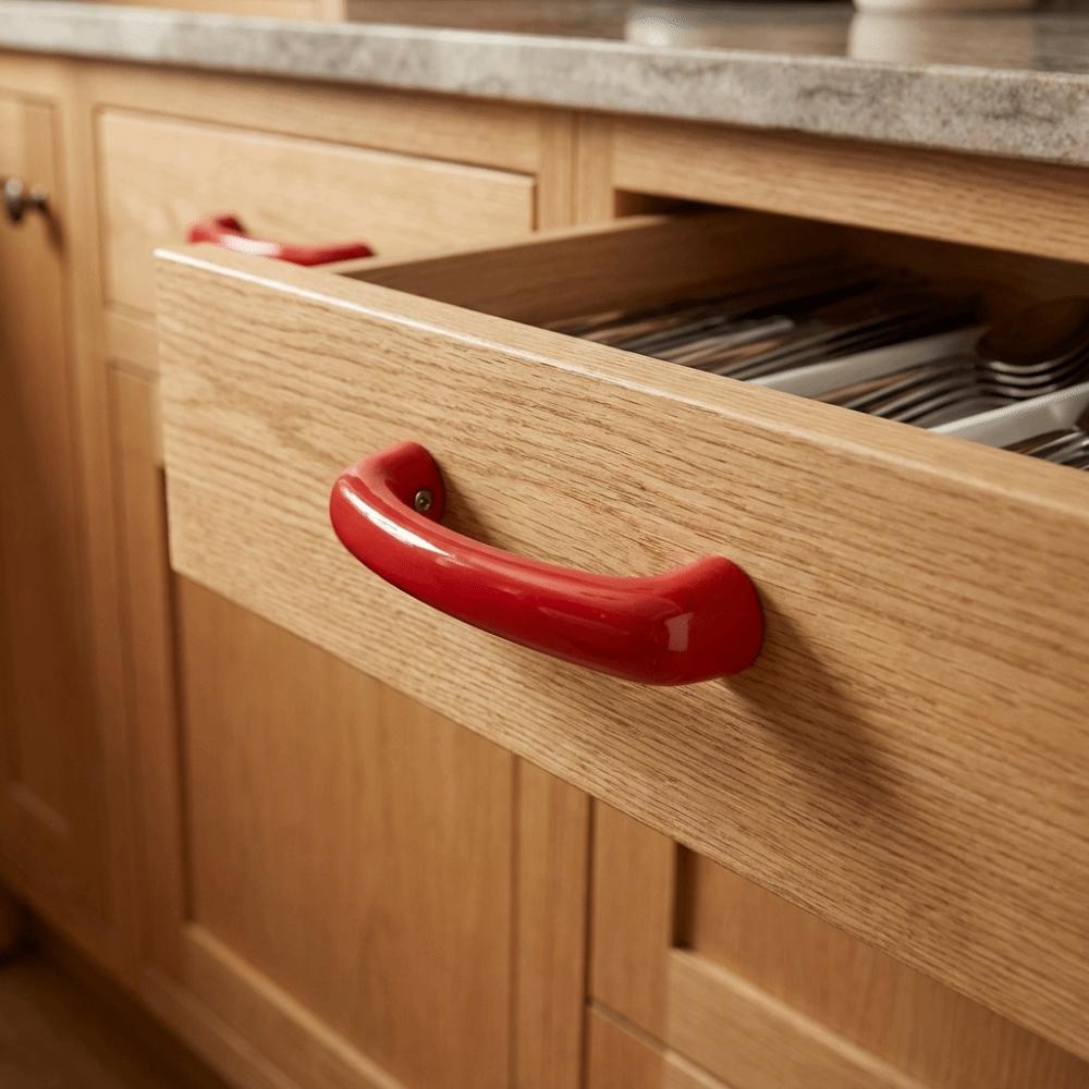 Colorful Design Brass Ceramic Handle Comfortable Feel Drawer Handle Home Furniture
