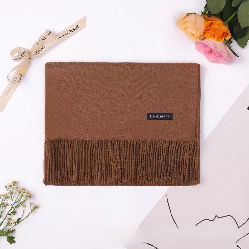 Autumn and Winter Female Scarf Cashmere Women Solid Color Long Tassel Lady Wraps Shawls