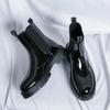 Британские средние ботинки Martin мужские ботинки-сигареты на толстой подошве глянцевые черные ботинки Chelsea европейские и американские высокие большие ботинки мужские