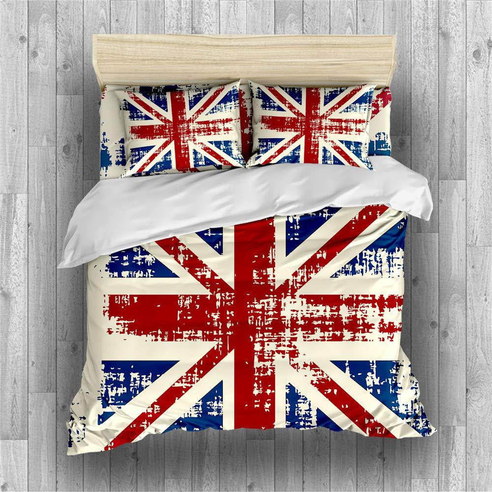 Simple British British Expired Three-Piece Digital Printing Quilt Cover Bedding Home Textiles