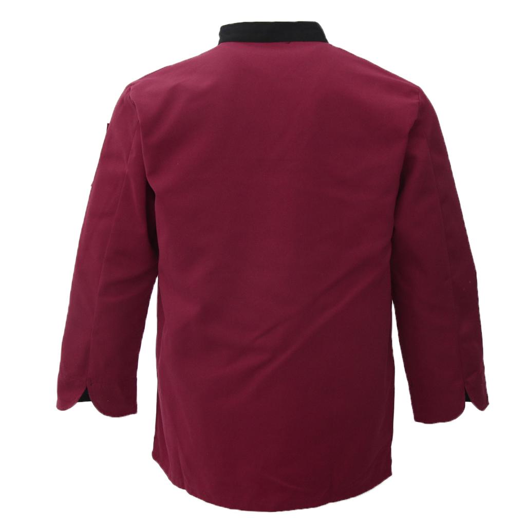 Унисекс поварская форма с длинным рукавом двубортный мужской женский поварской халат красный XL