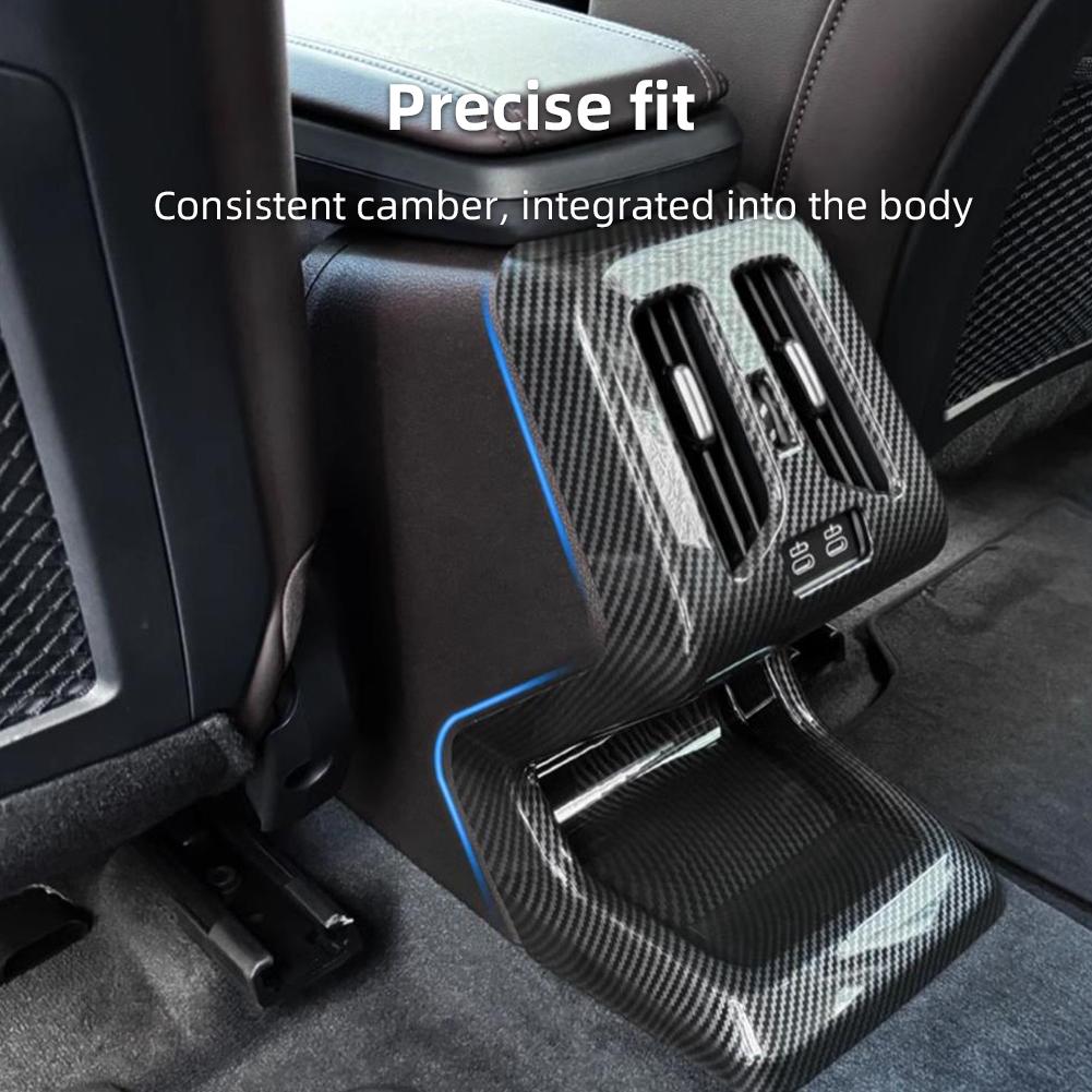Car Rear Air Conditioning Outlet Vent Cover Trim Sticker Accessories Carbon Fiber ABS Style For BMW X1 U11 2023 2024 #469118