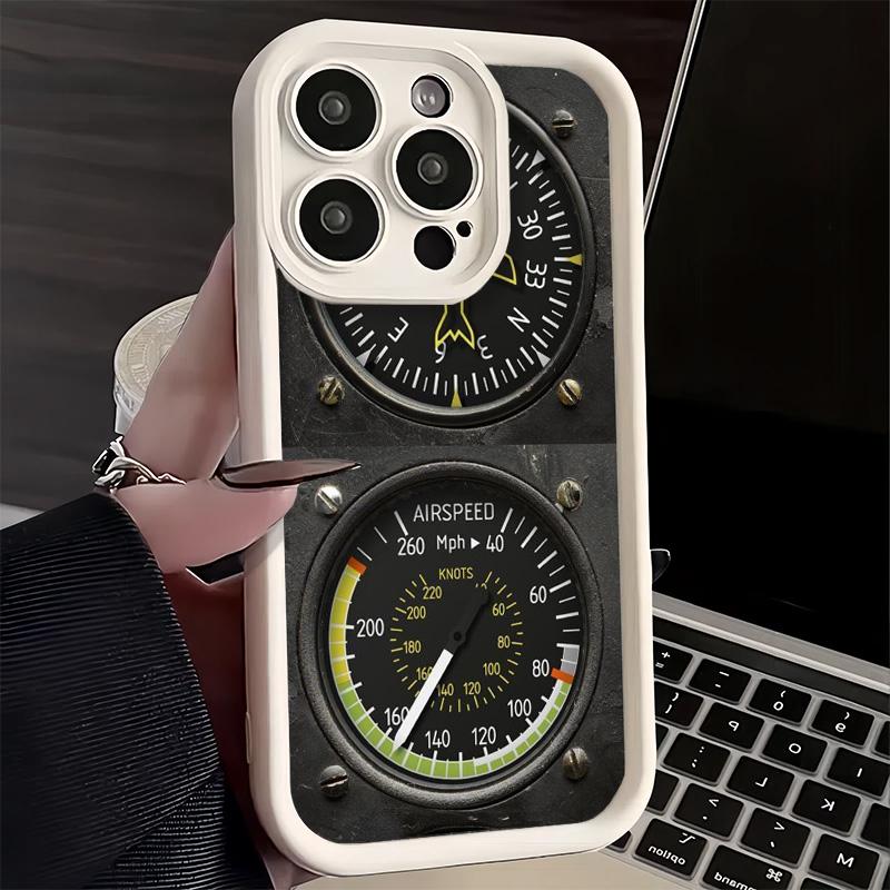 Aircraft Instrument Cockpit Radar Phone Case for iPhone 16 17 Air 16E 15 Pro Max 14 Plus 13 12 Mini Capa Soft Shell Silicone Fun