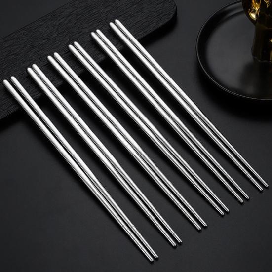 5 пар палочек для еды из нержавеющей стали, высокая твердость, многоразовые, противоскользящие, легкие, металлические палочки для еды, бытовые, термостойкие палочки для еды