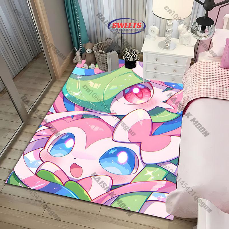 Various Sizes Pokemon Gardevoir Printed Carpet Rug for Living Rooms Bedroom Sofa, Garden Balcony Camping Mat Gift Free Shipping