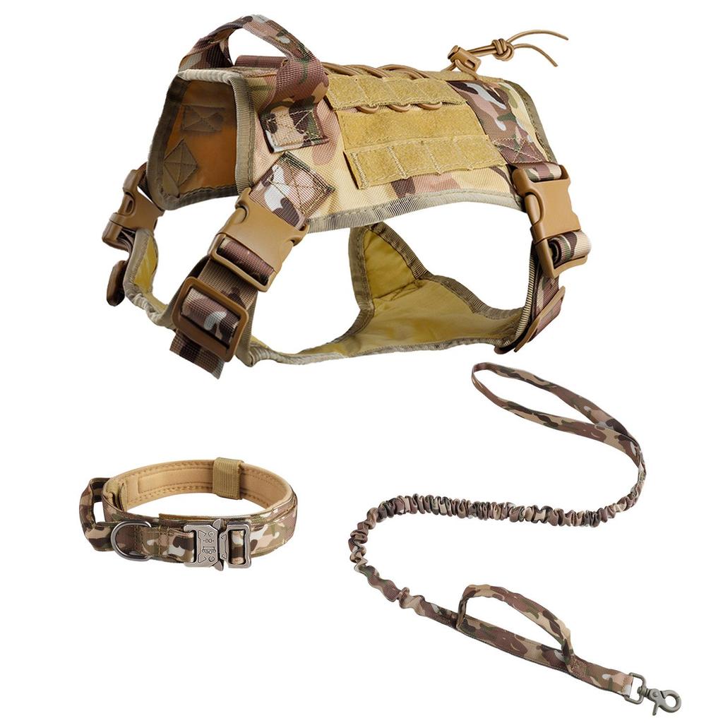 Жилет для тактических собак Cross-Border Camouflage - нейлоновая шлейка для дрессировки средних и крупных собак