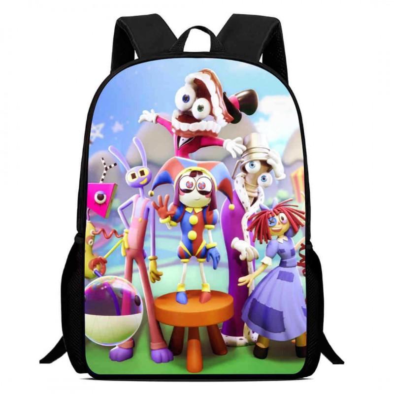 Kids Cartoon Backpack School Children 1-6 Grade Lightweight Ergonomic Oxford Fabric Bag With Printed Design