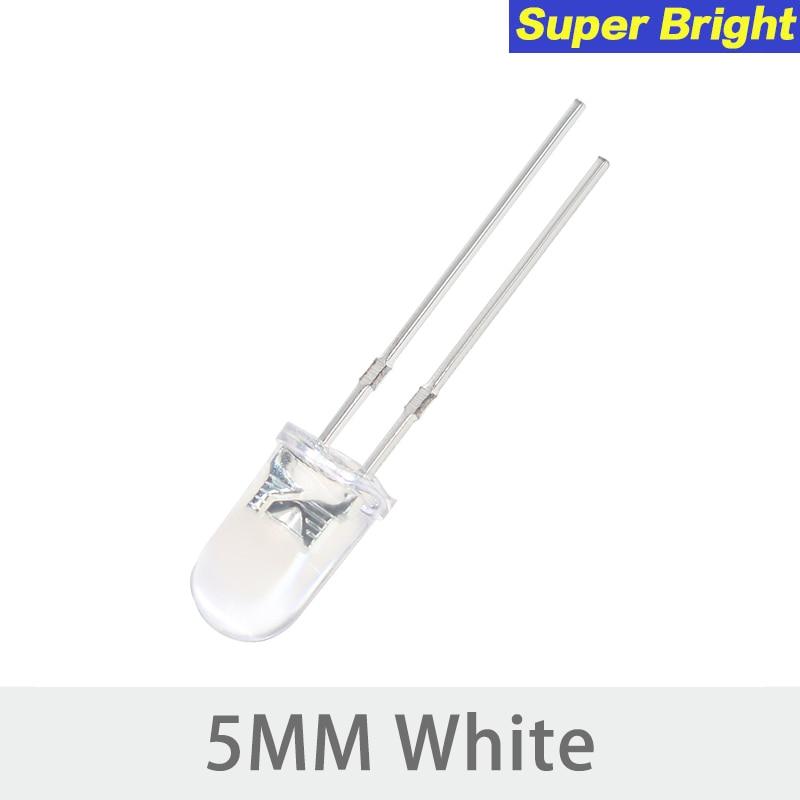 50/100 шт. 5 мм супер яркие светодиодные диодные многоцветные лампы белые/красные/желтые/зеленые/синие светодиоды электронные компоненты