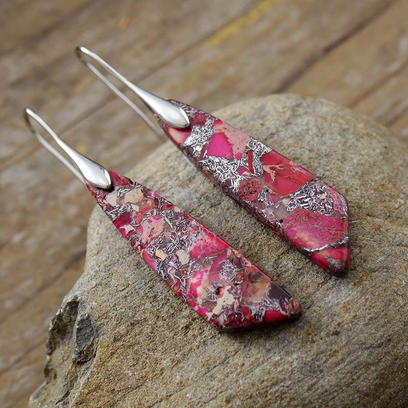 Blingbay женские новые серьги-подвески в богемном этническом стиле с натуральным камнем, популярные ретро-ювелирные изделия