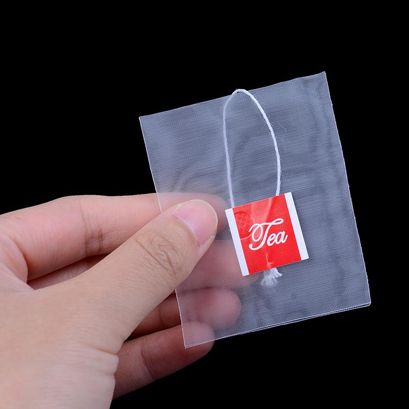 100 шт. нейлоновые пустые чайные пакетики, заварник для чая, новый фильтр для специй, ситечко для чая, чайный пакетик