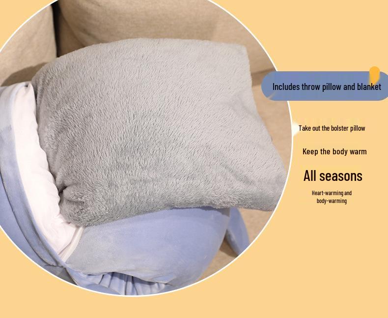 Грелка Желтая Утка Акула Плюшевая Игрушка и Плед - Милая, Мягкая, Вкладываемая, Идеально для Время Сна или Комнат с Кондиционером