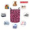 Collapsible Laundry Basket Large Round Waterproof Fabric Hamper Dirty Clothes Storage Bin Toy Organizer with Handles