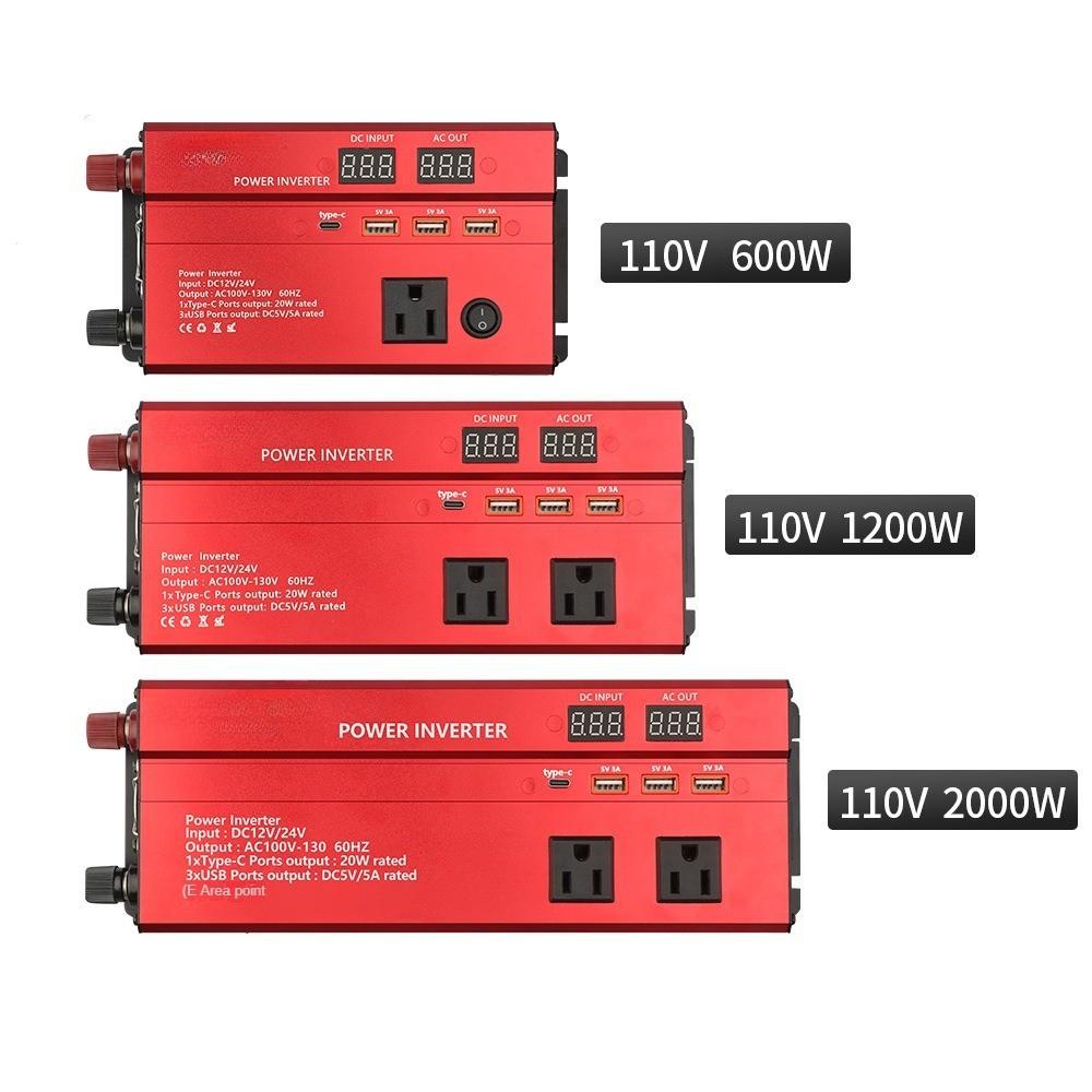 Светодиодный цифровой дисплей Автомобильный инвертор Высокая мощность Портативный бытовой инвертор Малый многофункциональный преобразователь напряжения