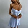 Sexy Backless Bright Low Cut Suspender Short Dress For Women