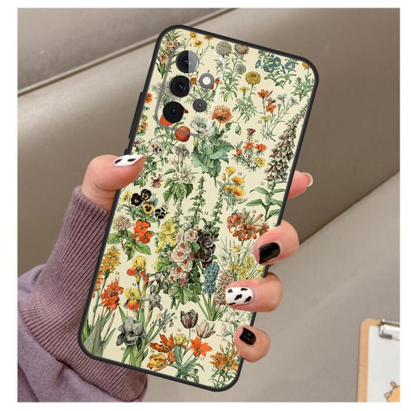Чехол-органайзер с цветочным рисунком для Samsung Galaxy A33 A13 A53 A34 A54 A14 A15 A16 A26 A36 A56 A12 A32 A52 A06 A35 A55