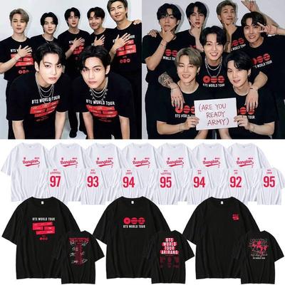 BTS МИРОВОЙ ТУР 2026 ARIRANG ФУТБОЛКИ 100% ХЛОПОК Женские Мужские Унисекс Подарок для Фанатов Оверсайз Y2k С коротким рукавом Женская Мужская Одежда