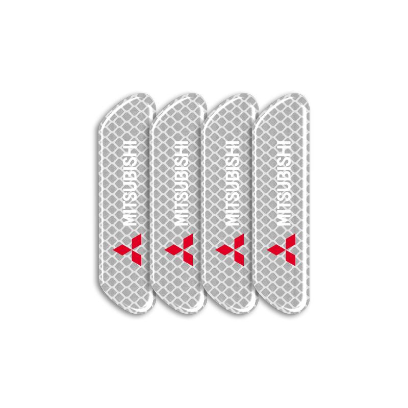 gjdn6 4pcs Car Door Reflective Strips Security Warning Sticker Emblem  For Mitsubishi Lancer ASX Outlander Pajero Carisma L200 Galant