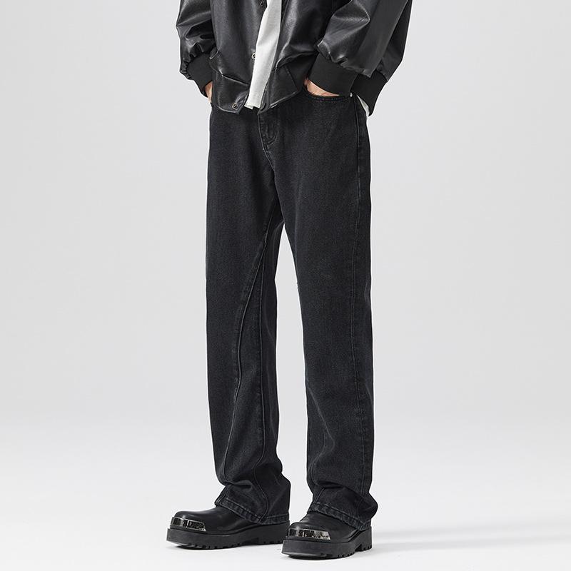 Черные Расклешенные Джинсы Мужские Осенний Тренд Бренд Американский Хай-стрит Прямые Широкие Штаны Свободные Повседневные Большой Размер Длинные Штаны
