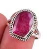 Red Ruby(Simulated) Gemstone Handmade 925 Sterling Silver Gift Ring S.7.5 q7P28