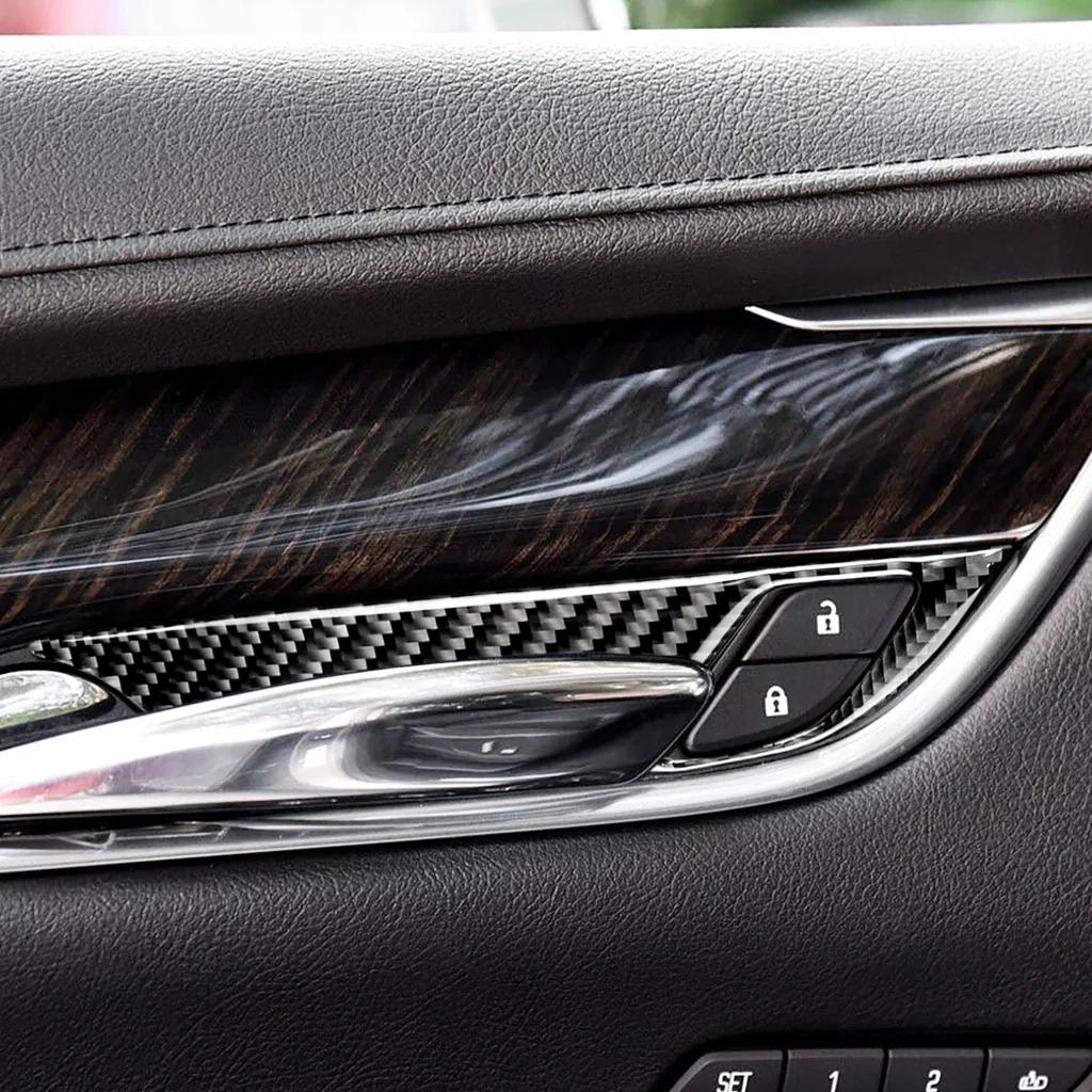 Наклейки на автомобиль для Cadillac XT5 2016-2019 из углеродного волокна, накладка на рамку дверной ручки автомобиля, аксессуары для салона автомобиля, 4 шт.