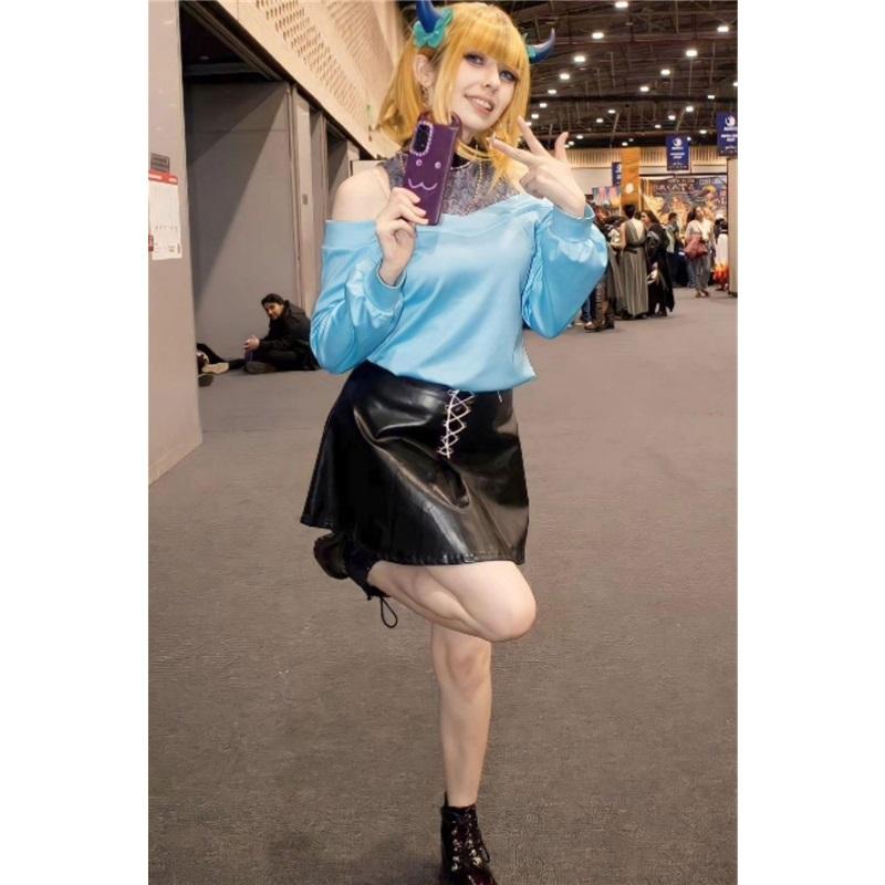 Memu Cho Косплей Костюм Аниме Oshi no Ko Косплей DokiDoki-N Memu Cho парик Женское синее платье Oshi no Ko Плюс Размер Memu Cho