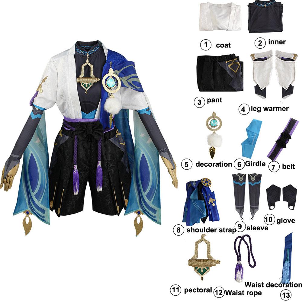 Genshin Impact Wanderer Scaramouche Косплей Костюм Балладная Шляпа Парик Униформа Куникузуши Хэллоуин Карнавальная Одежда Для Вечеринки Аниме