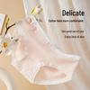 Women's Mid-Waist Breathable Cotton Underwear with Antibacterial Jacquard Inner Crotch
