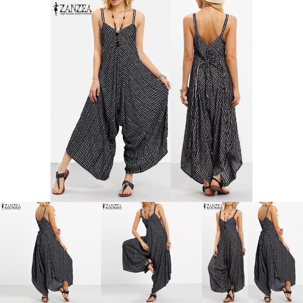 Luxurious Long Black Rompers Womens Jumpsuit Sexy Strapless Casual Striped Loose Overalls
