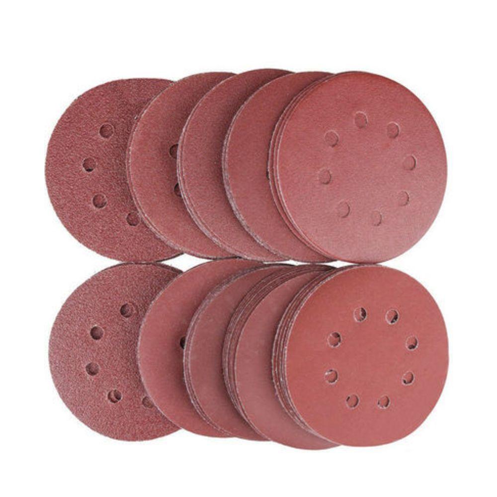 Сменная перфорированная полированная красная наждачная бумага, оксидная сухая наждачная бумага, самоклеящиеся шлифовальные диски