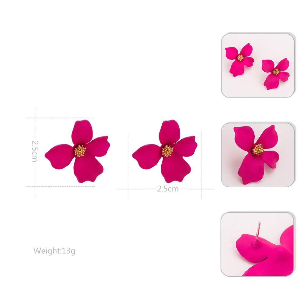 Wedding Ear Hook Petal Stud Earrings Bohemia Spray Paint Ear Stud Dangle Flower Earrings Ear Studs