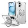 KEYSION Прозрачный противоударный чехол HD MagSafe для iPhone 16 Pro Max 16 Plus с вращающимся на 360 ° магнитным кольцом-подставкой для телефона